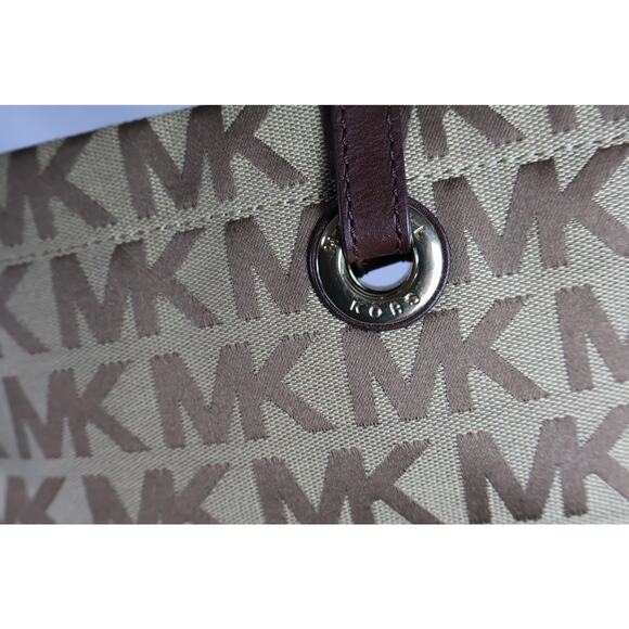 Michael Kors Tote Bag Womens Large MK Monogram Canvas Shoulder Purse Handbag - Picture 10 of 16